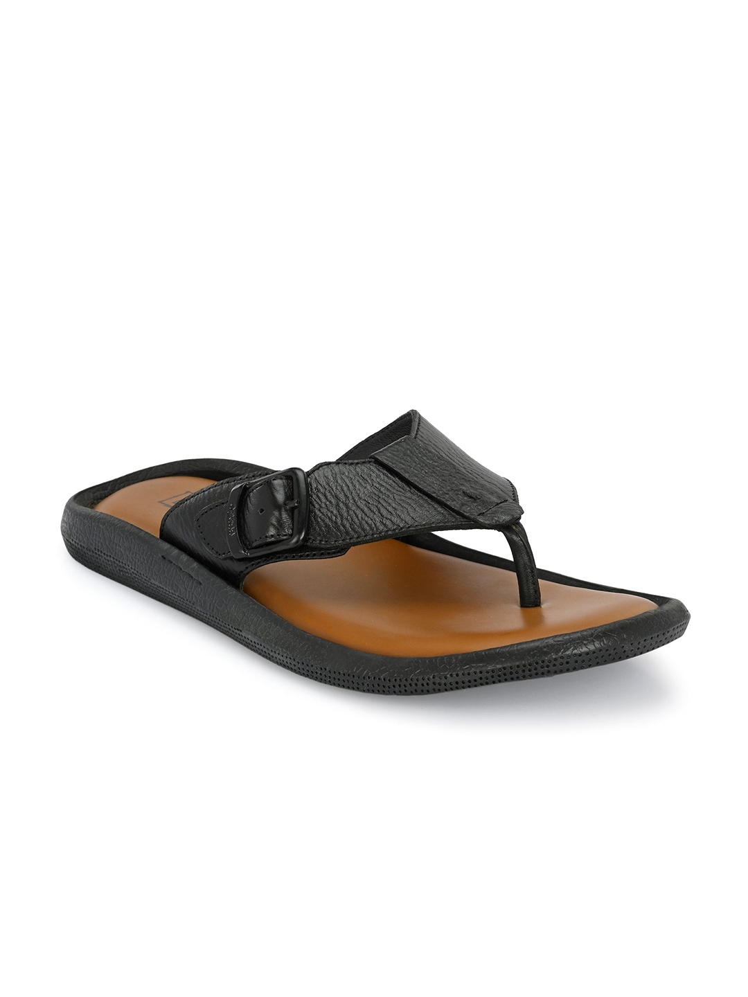 

Egoss Men Leather Buckle Design Comfort Sandals, Black