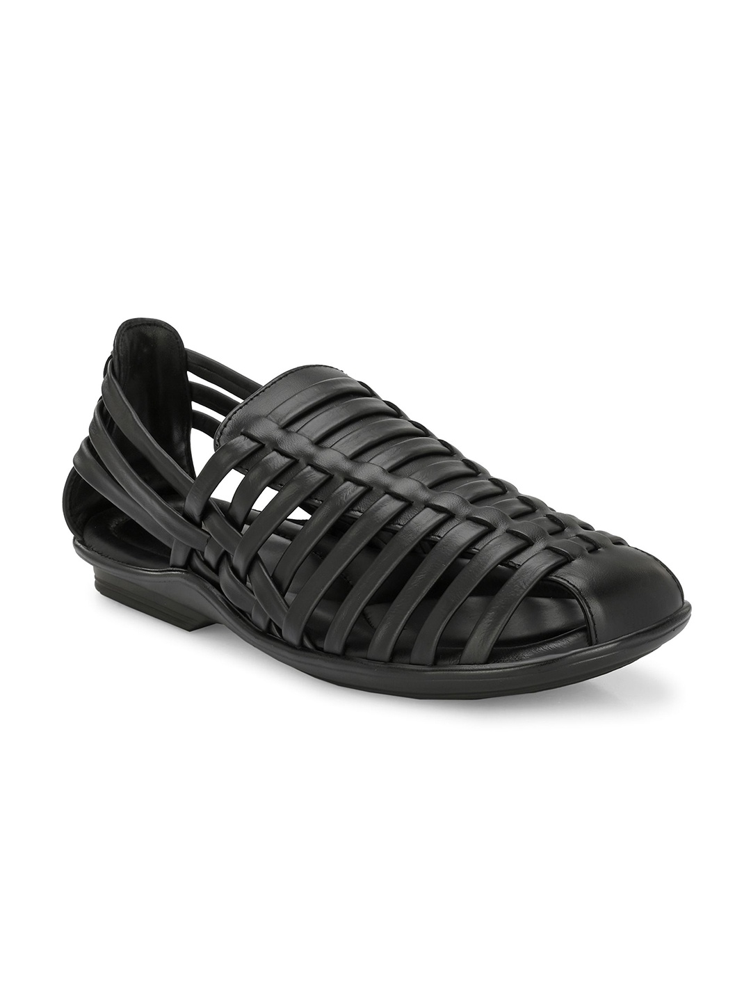 

Egoss Men Leather Comfort Sandals, Black