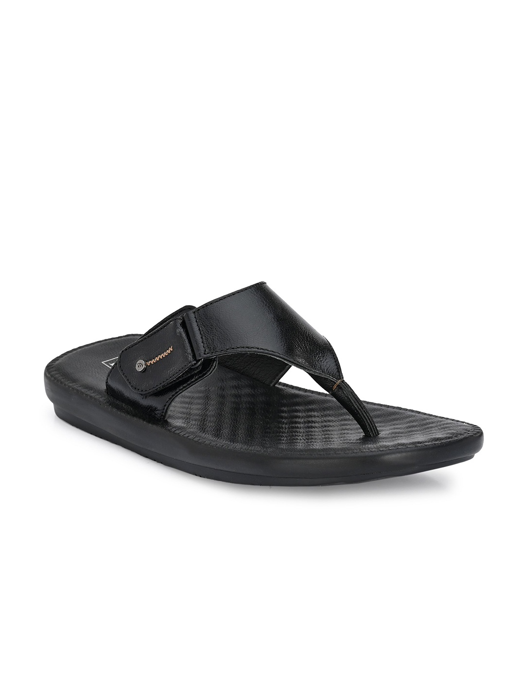 

Egoss Men Leather Slip-On Comfort Sandals, Black