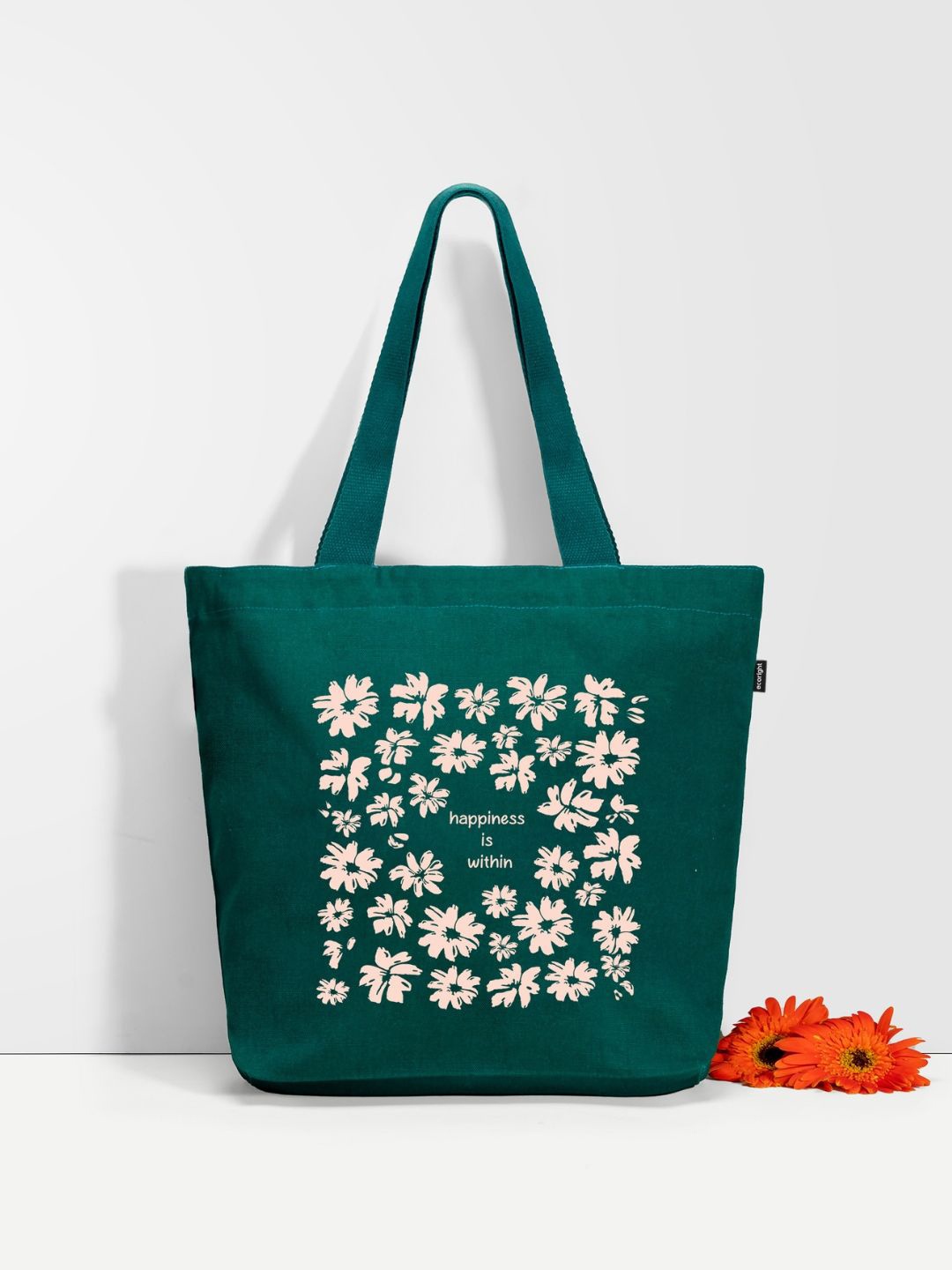 

EcoRight Floral Printed Oversized Shopper Tote Bag, Green