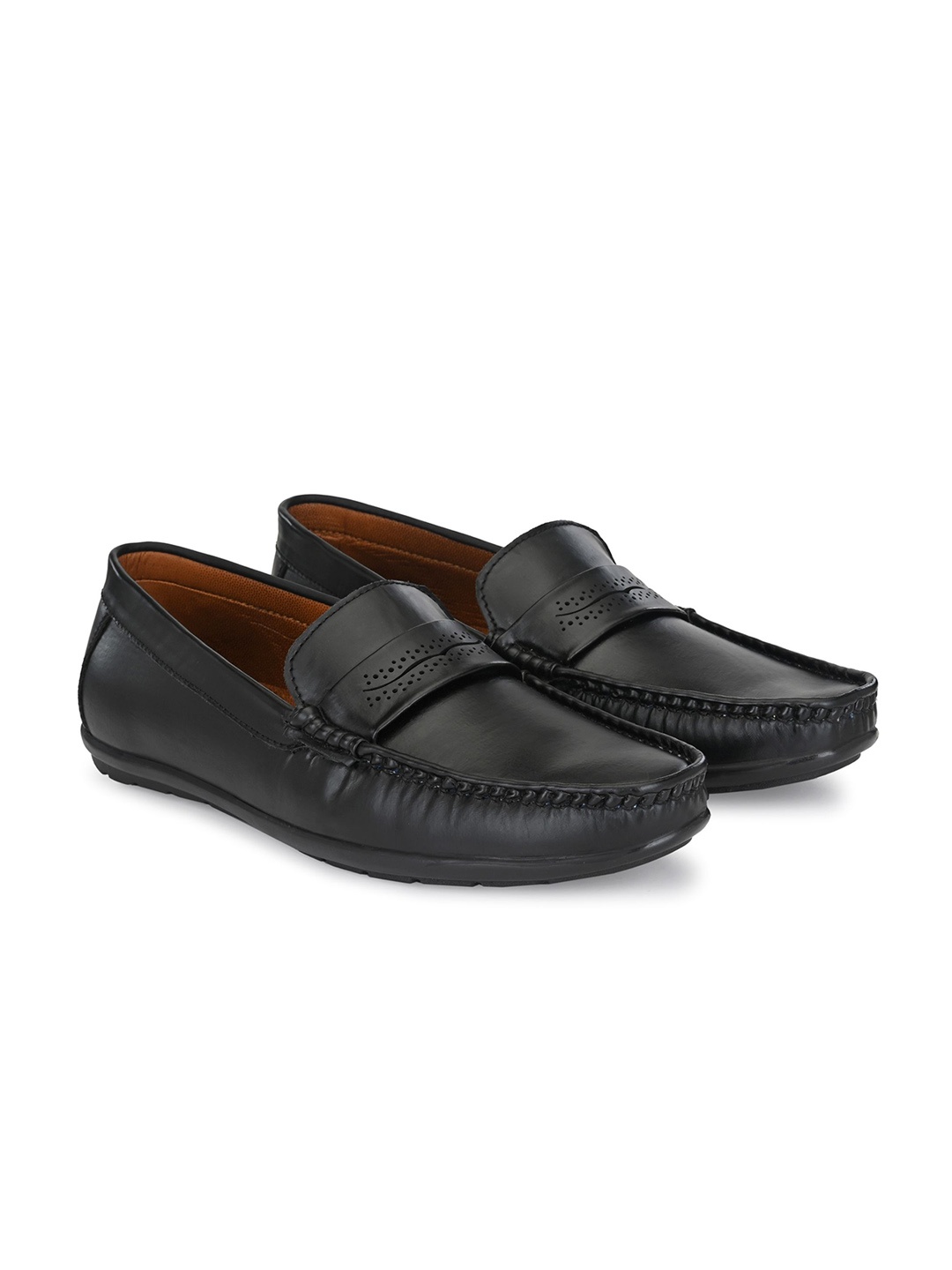 

Prolific Men Woven Design Formal Loafers, Black