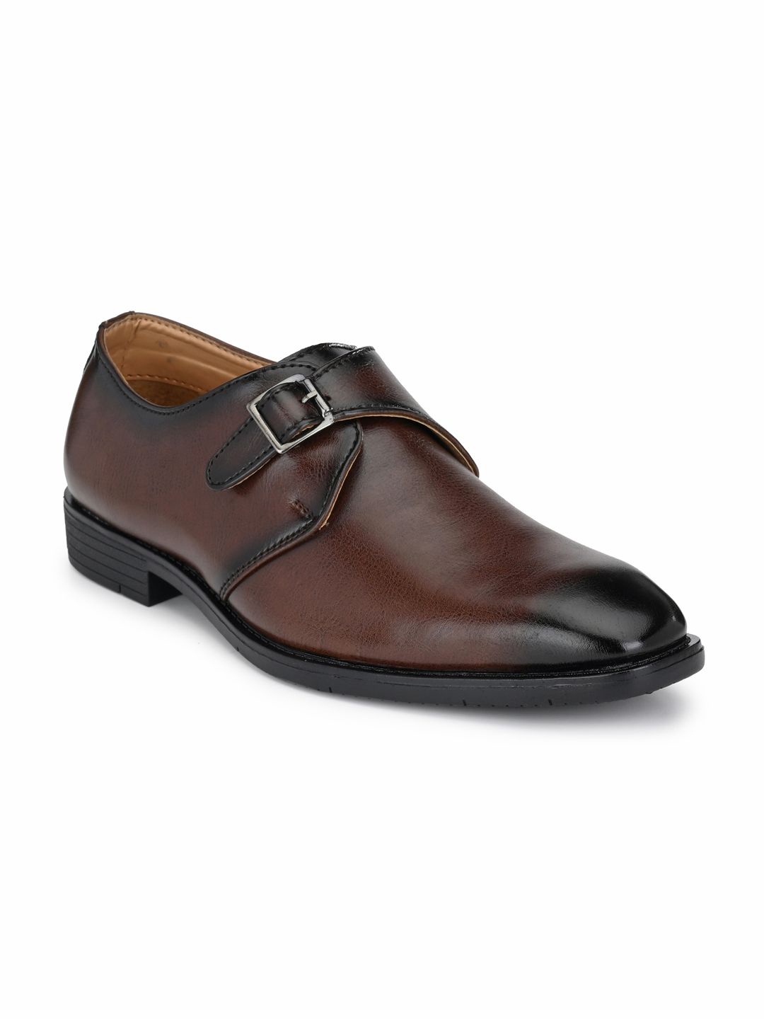 

Prolific Men Textured Formal Monk Shoes, Brown