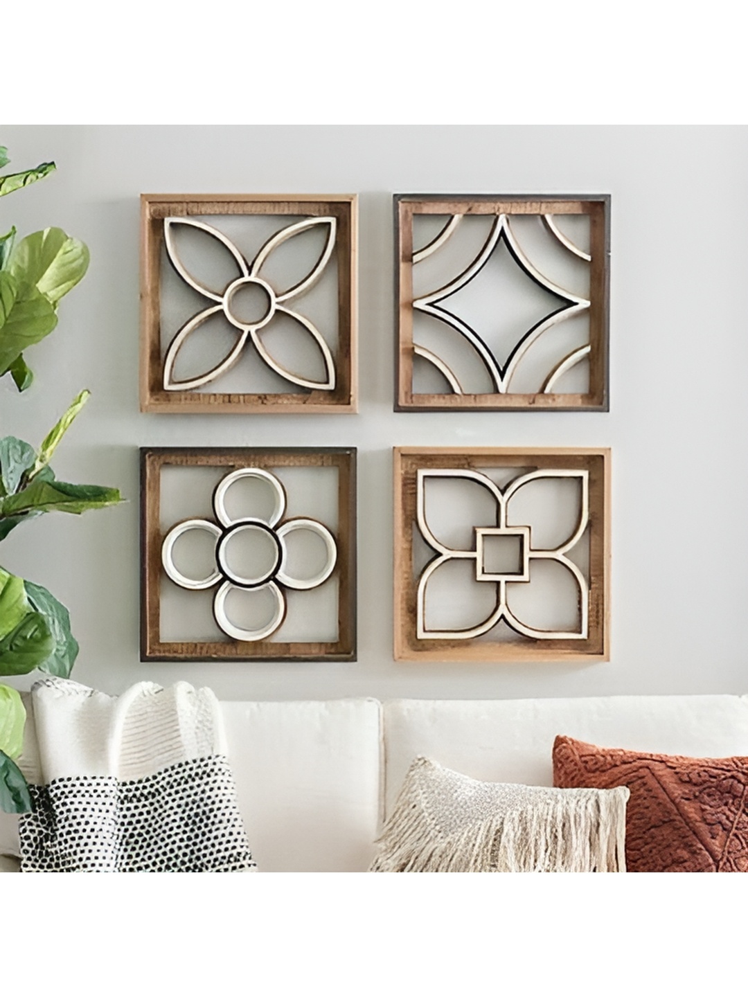 

VAS collection home Brown Textured Wood Wall Decor