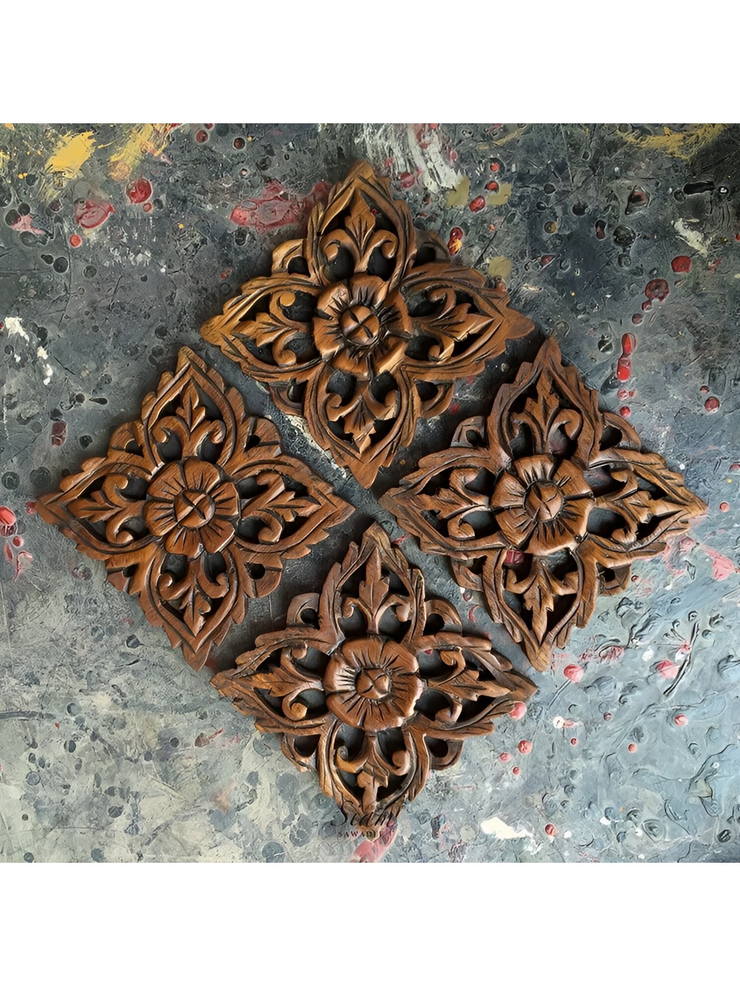 

VAS collection home Brown Textured Wood Wall Decor