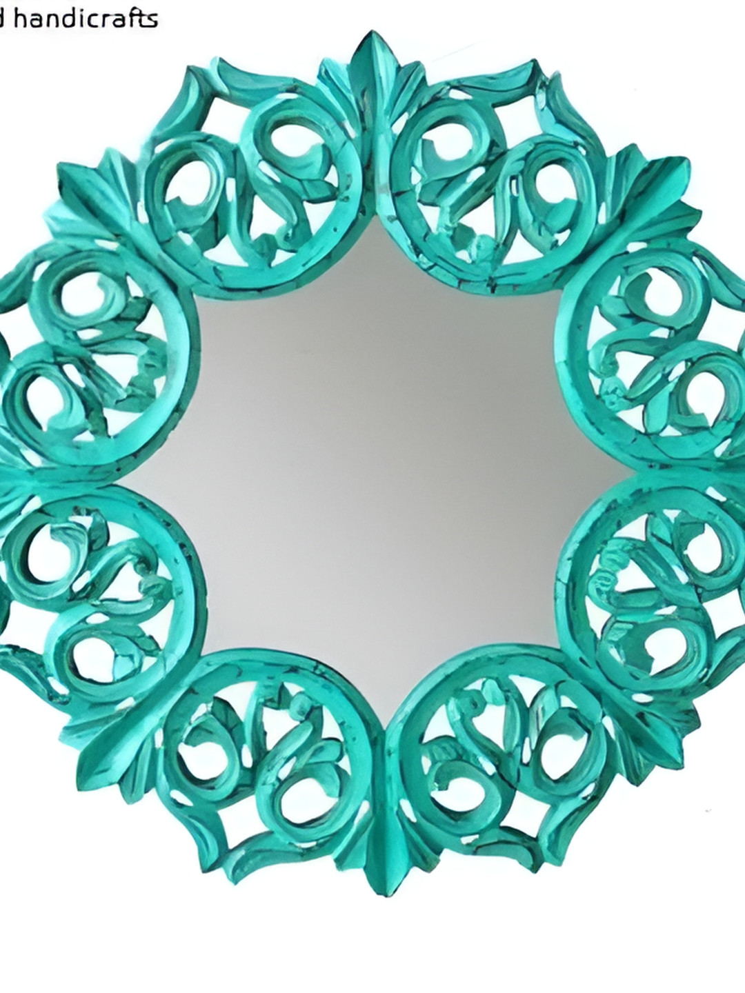 

VAS collection home Blue Black Self Designed Abstract Shaped Wood Wall Decor Plate, Sea green