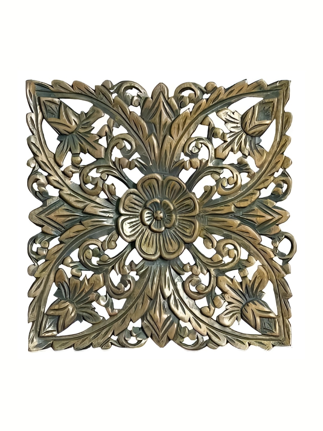 

VAS collection home Yellow Textured Wood Wall Plates, Gold