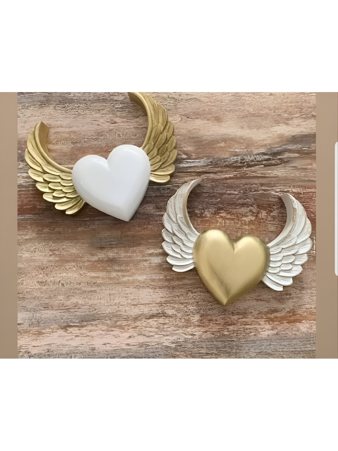 

VAS collection home White and Gold-Tone Textured Wood Wall Decor Pack Of 2