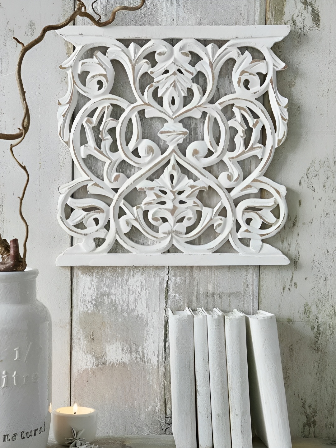 

VAS collection home Ethnic Motifs Wooden Wall Hangings Wall Decor, White