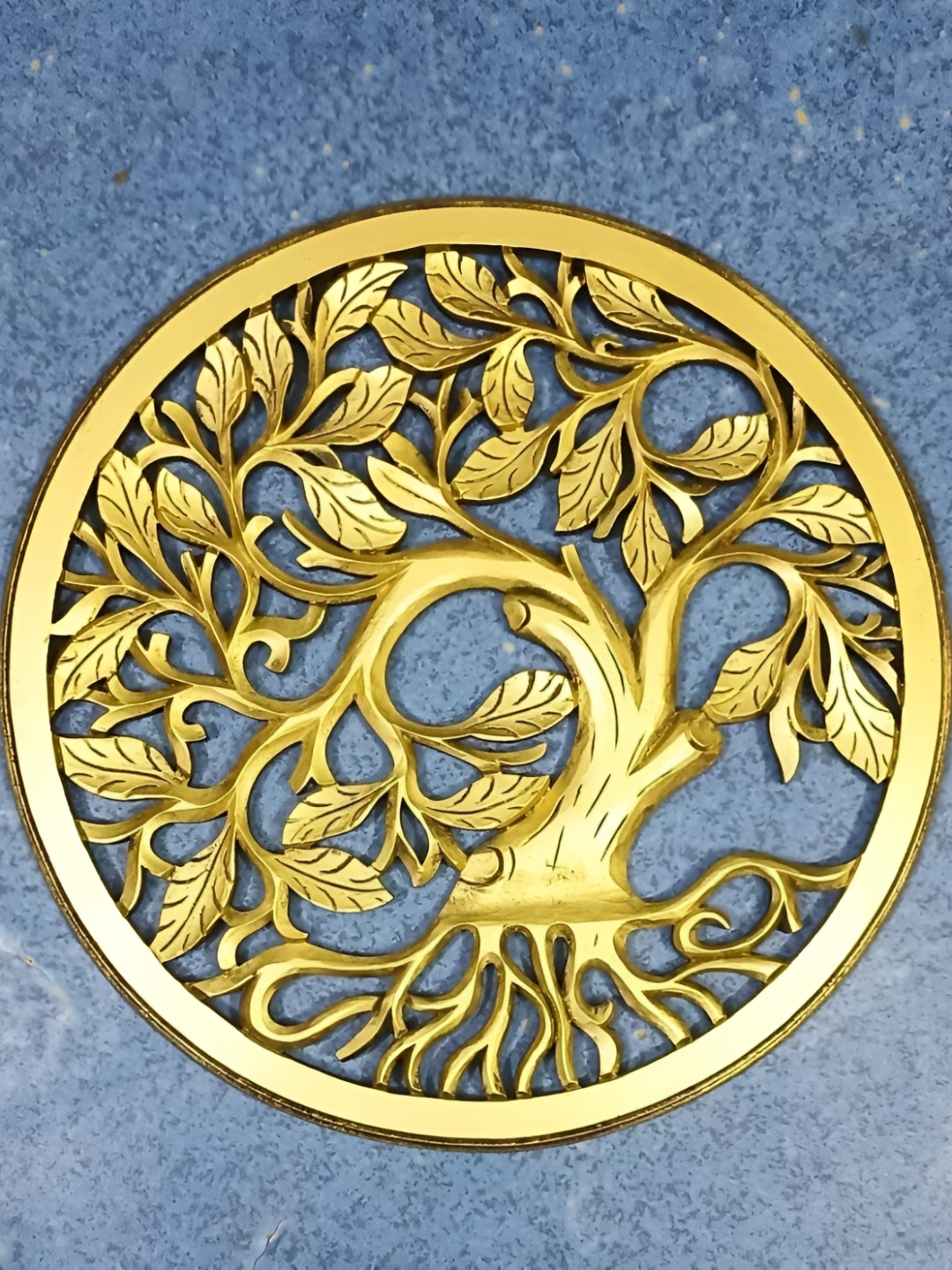 

VAS collection home Gold Toned Textured Wooden Wall Plate