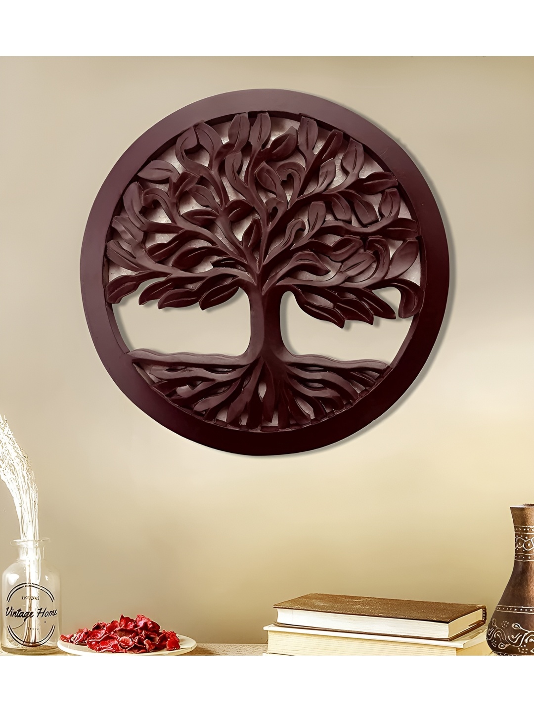 

VAS collection home Brown Textured Wooden Wall Plates