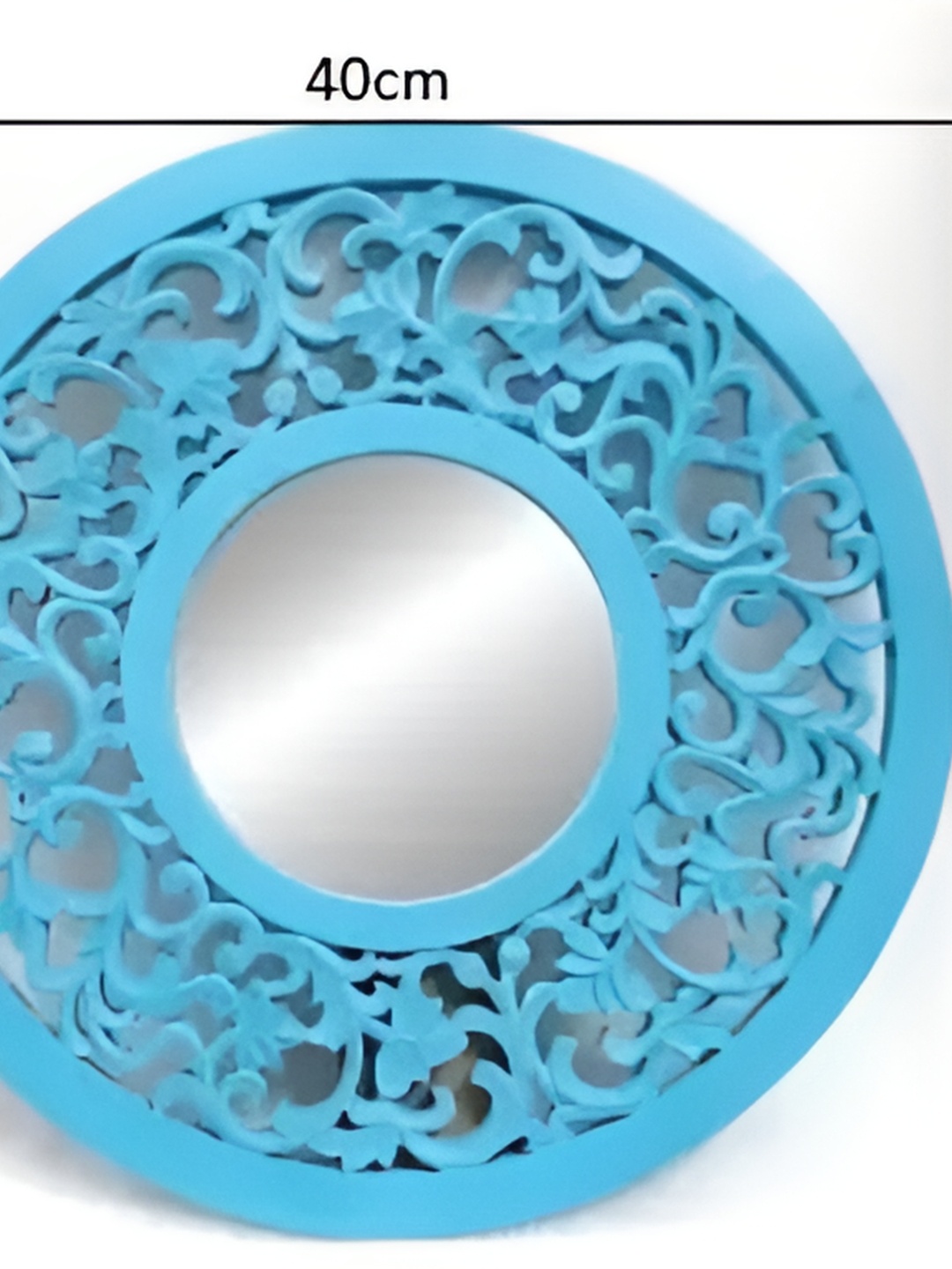 

VAS collection home Wooden Wall Mirror, Blue