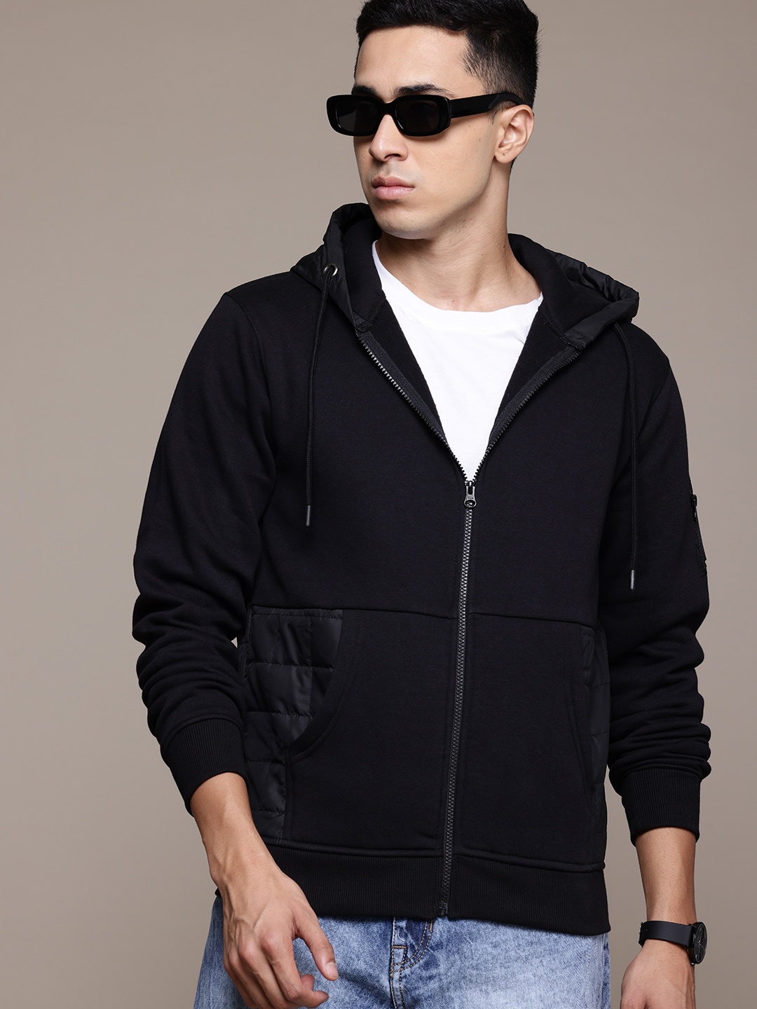 

The Roadster Lifestyle Co. Printed Hooded Sweatshirt, Black