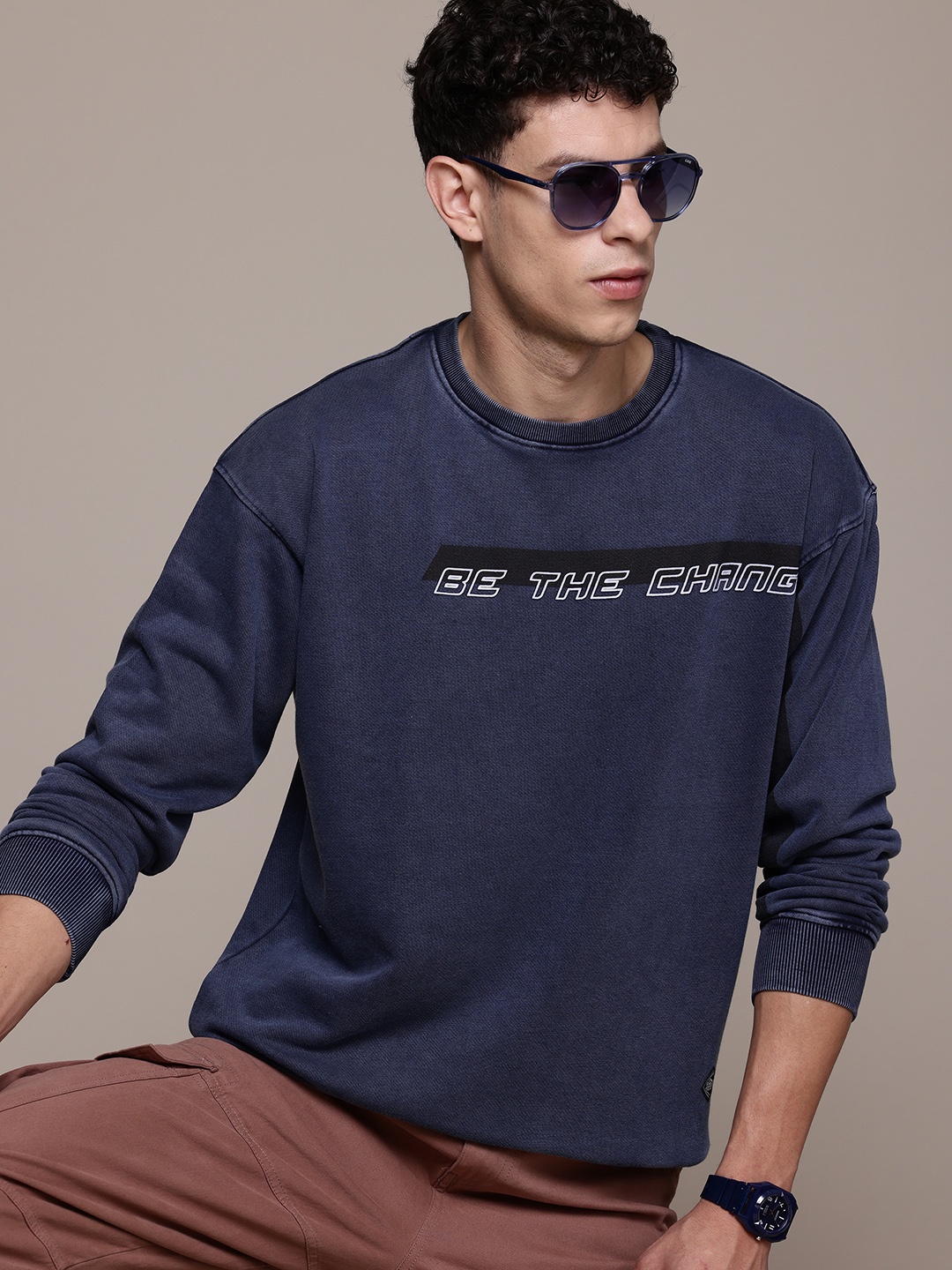 

The Roadster Lifestyle Co. Printed Sweatshirt, Blue