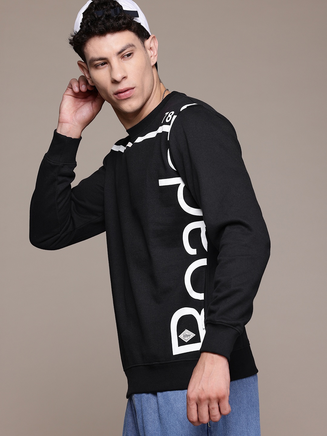 

The Roadster Lifestyle Co. Printed Pullover Sweatshirt, Black
