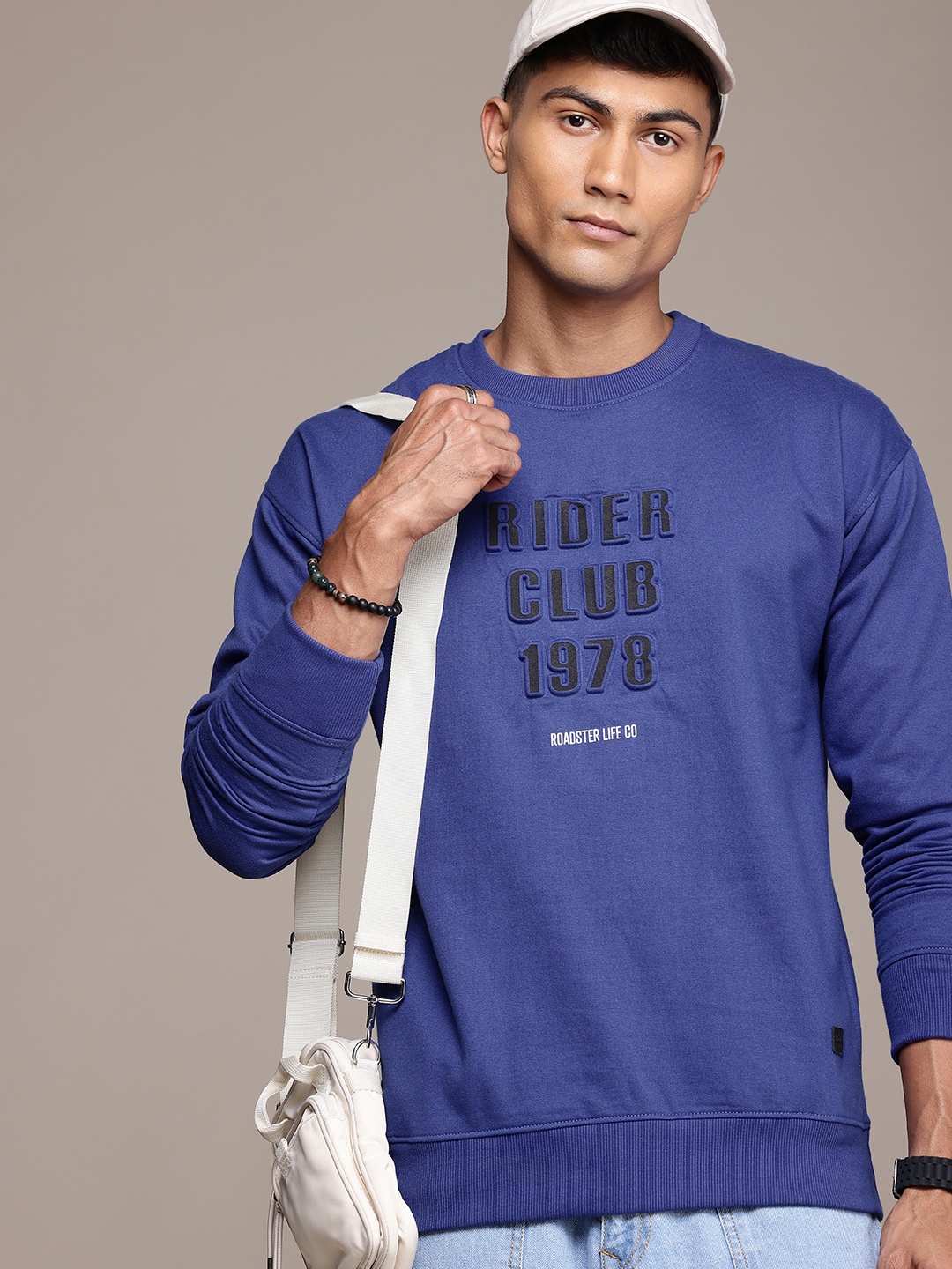

The Roadster Life Co. Typography Embossed Sweatshirt, Blue