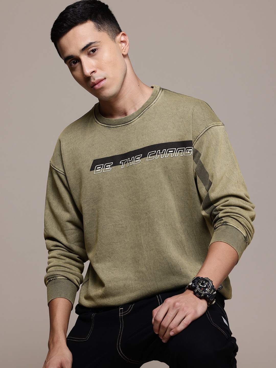 

The Roadster Lifestyle Co. Printed Sweatshirt, Olive