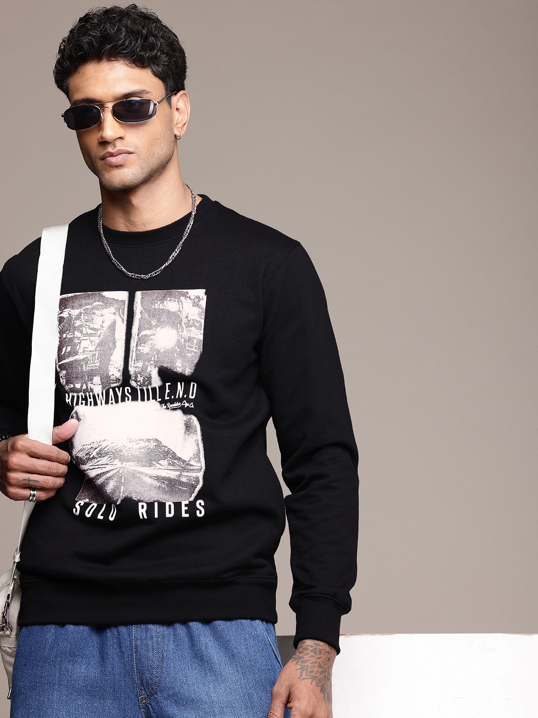 

The Roadster Life Co. Graphic Printed Pullover Sweatshirt, Black