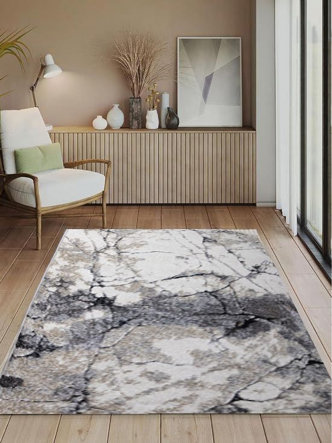 

STUDIOHMK White Anti-Skid Carpet & Rug