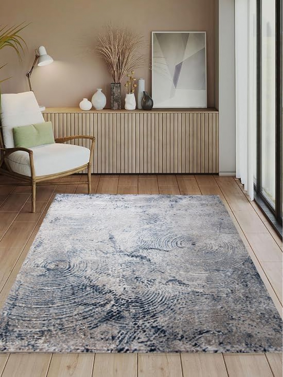 STUDIOHMK Navy Blue Anti-Skid Carpet & Rug