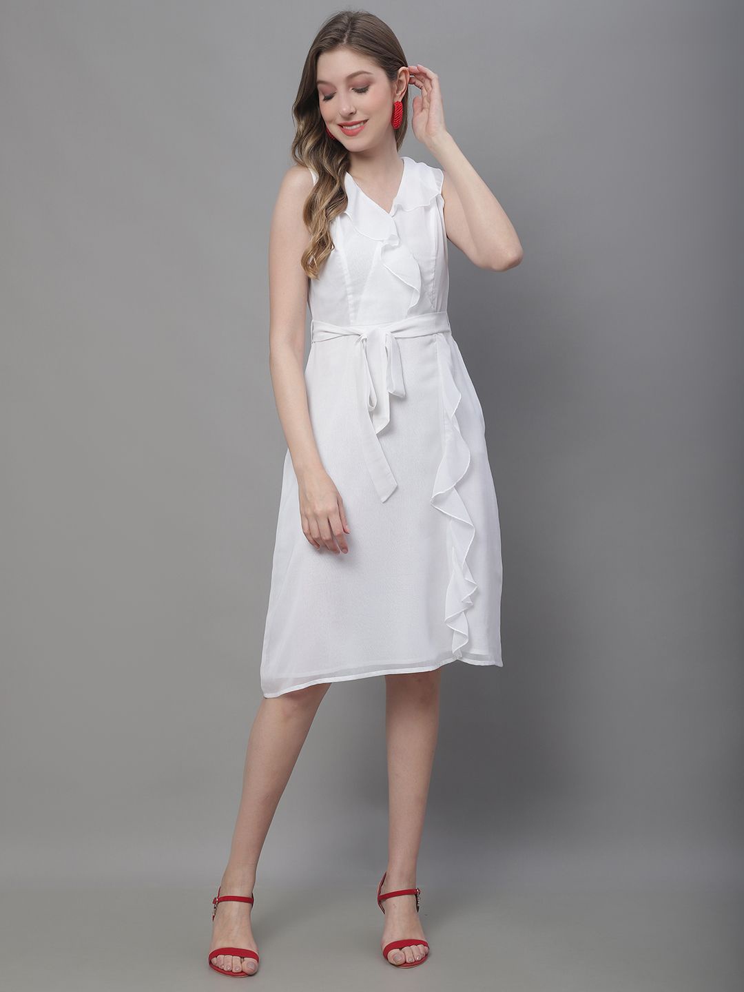 

MINI & MING Georgette Wrap Dress, White