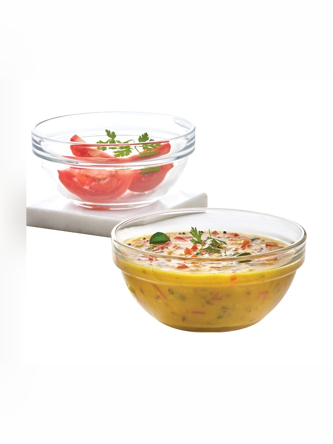 

BOROSIL 6Pcs Transparent Stackable Serving Glass Bowl