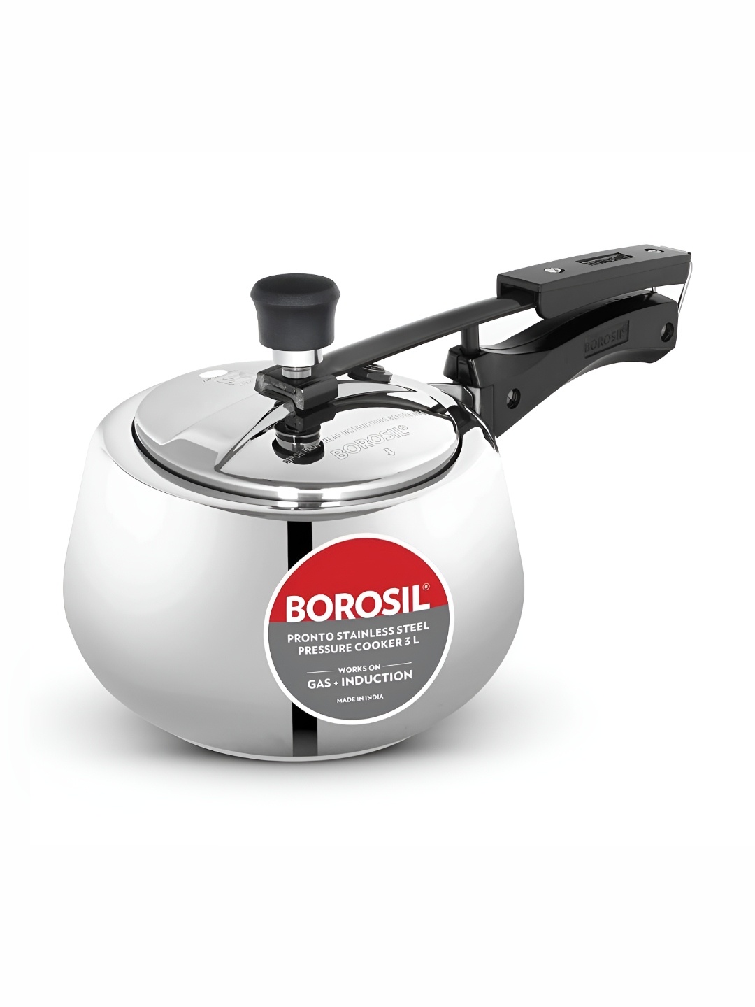 

BOROSIL Pronto Stainless Steel Pressure Cooker - 3L