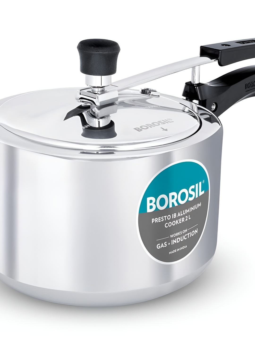 

BOROSIL Presto Aluminium Induction Base Inner Lid Pressure Cooker 2L, Steel