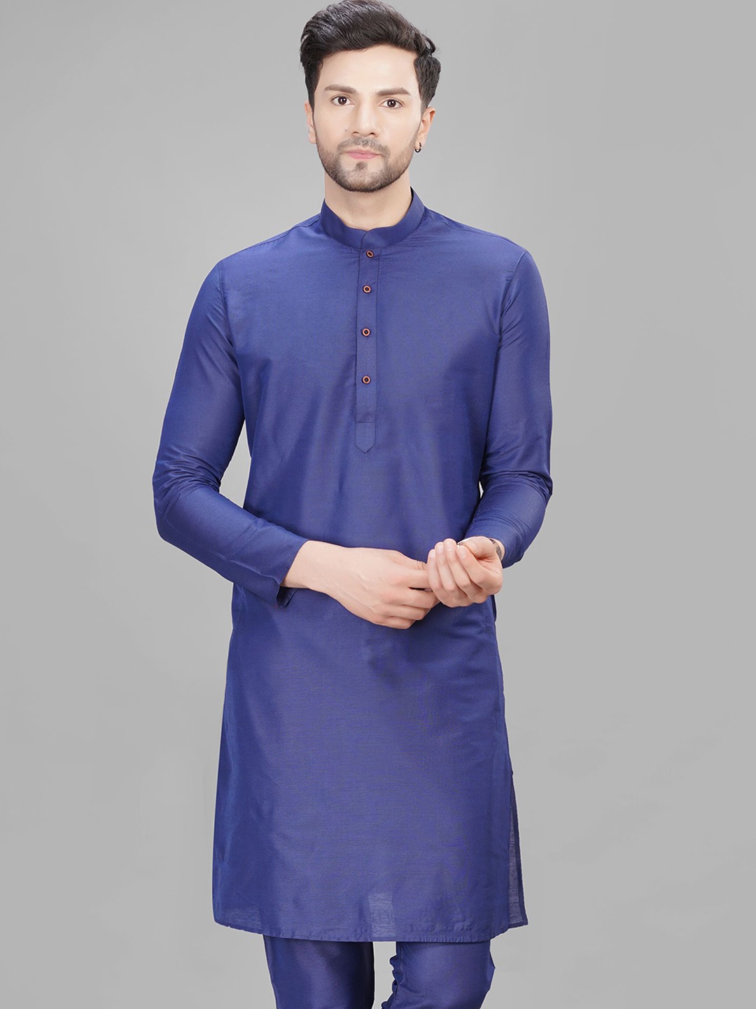 

LA'SCOOT Men Regular Pure Cotton Kurta with Trousers, Blue