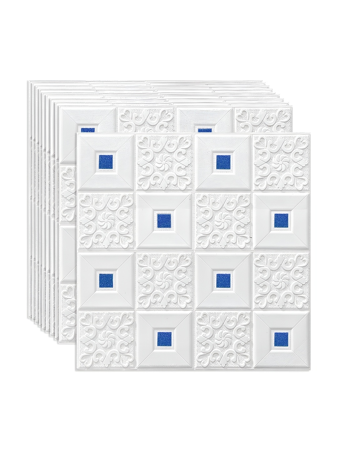 

HOMEMATES White 5 Pcs Self Adhesive Waterproof 3D Wallpapers