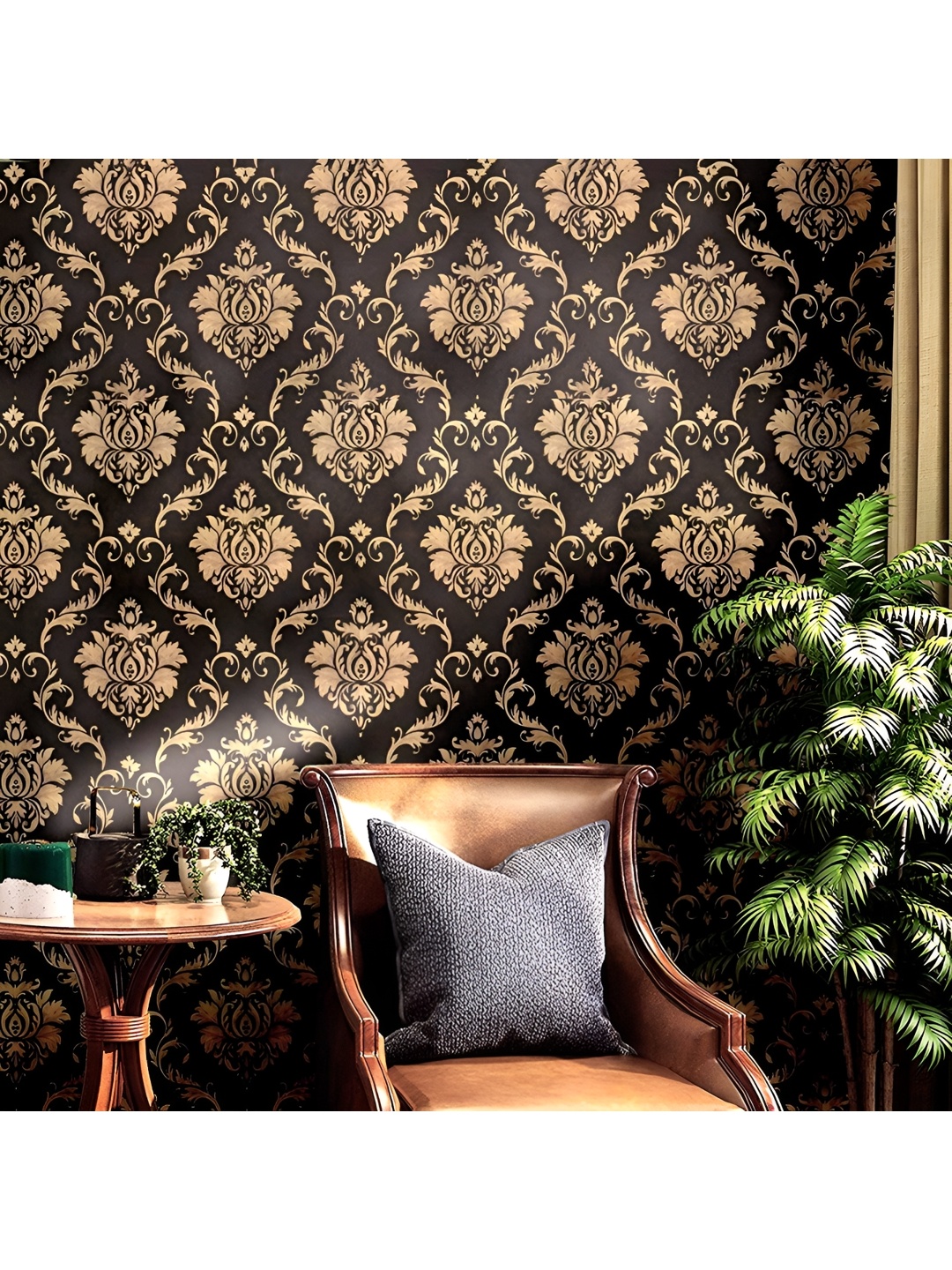 

HOMEMATES Black & Cream Printed Self-Adhesive Wall Sticker
