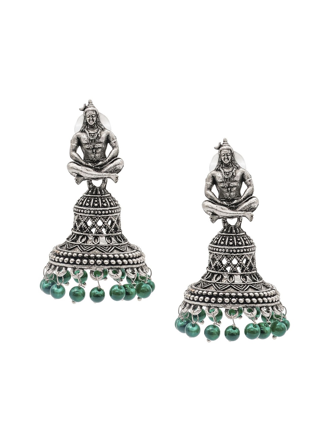 

Shining Jewel - By Shivansh Contemporary Jhumkas Earrings, Green