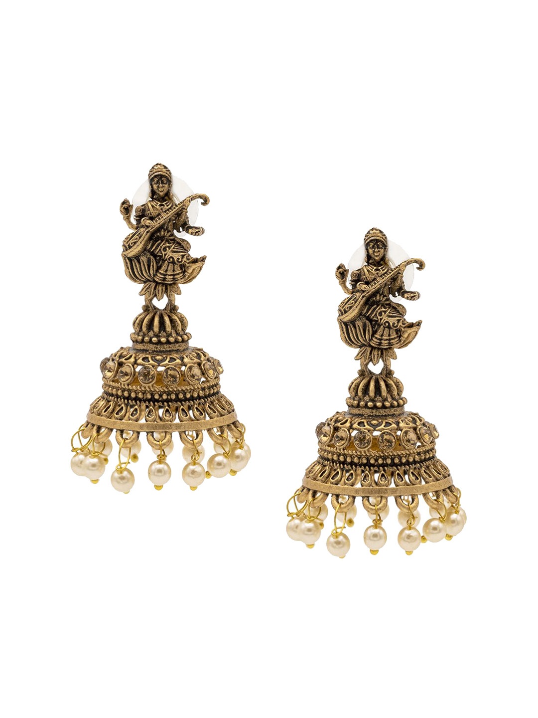 

Shining Jewel - By Shivansh Contemporary Jhumkas Earrings, Green