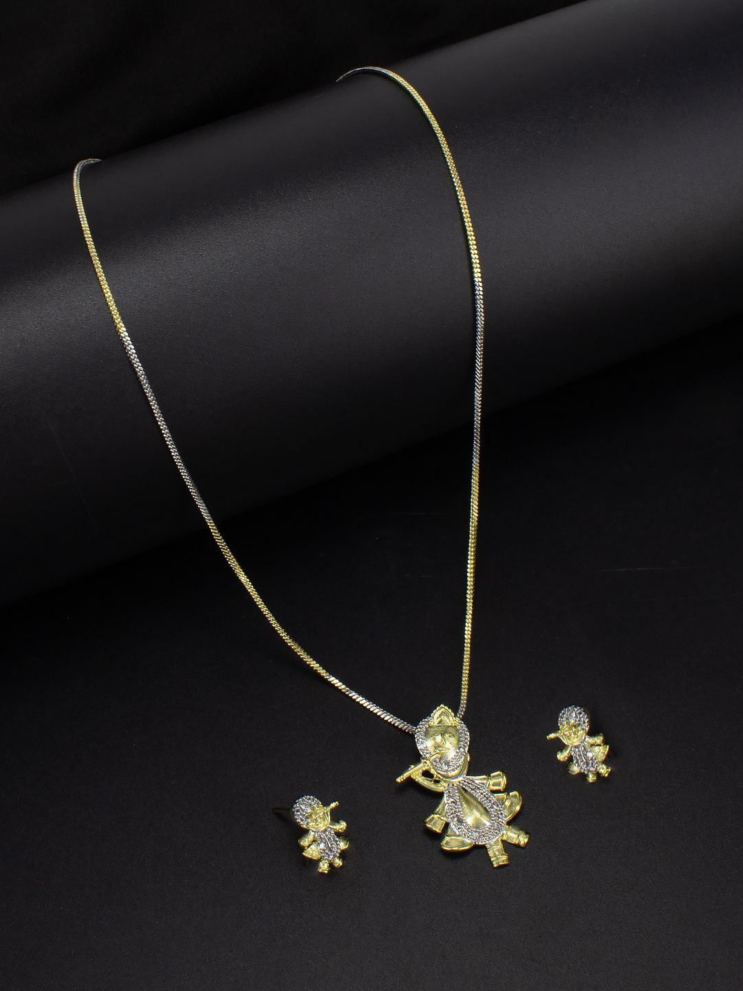 

PRIVIU Women Gold Plated AD Studded Jewellery Set