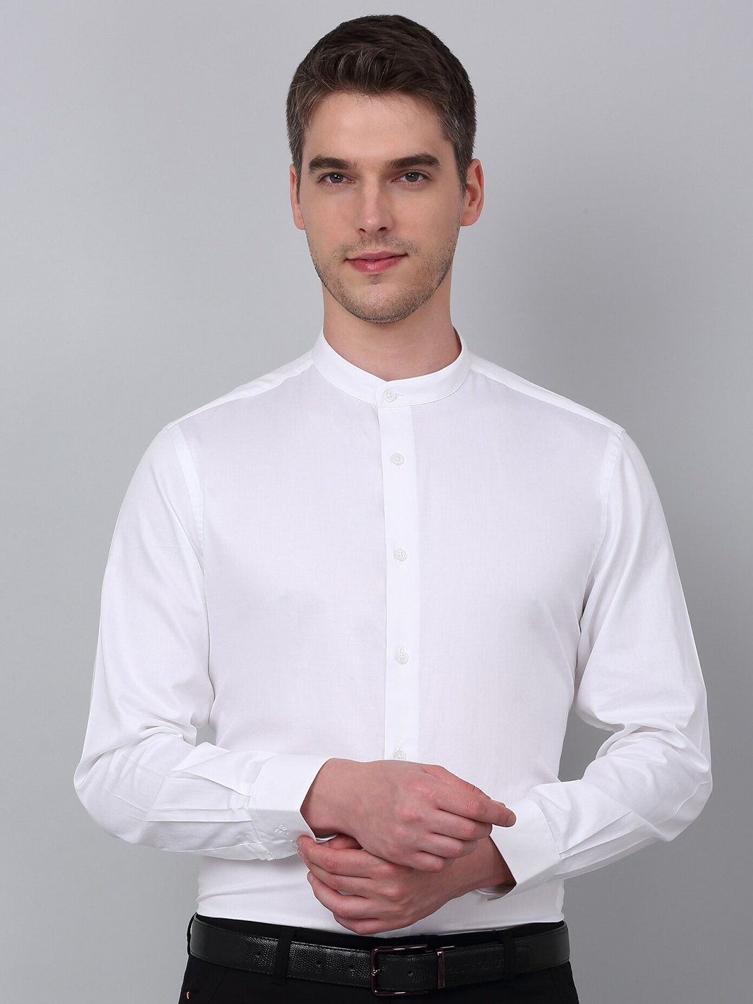 

Cantabil Men Solid Opaque Formal Shirt, White