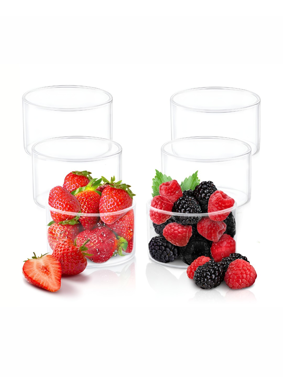 

BOROSIL Vision 6Pcs Food Safe Dip Bowls- 105ml Each, Transparent