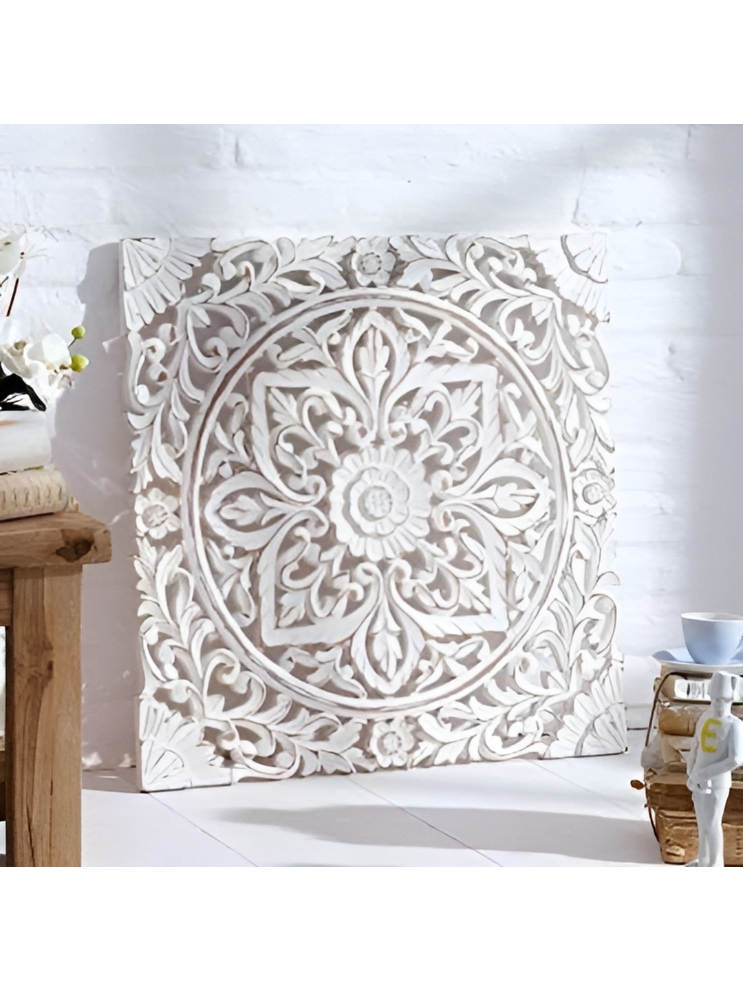 VAS collection home White Textured Wooden Wall Plate