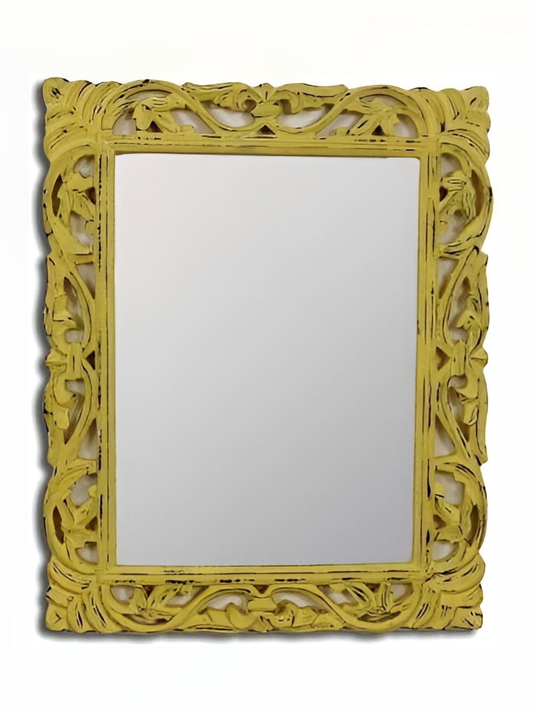 

VAS collection home Yellow Textured Wooden Mirror