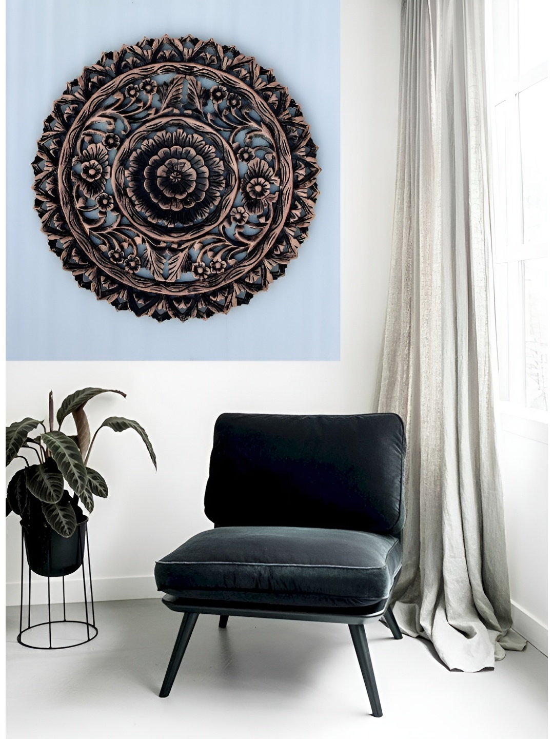 VAS collection home Brown & Black Textured Wood Wall Decor