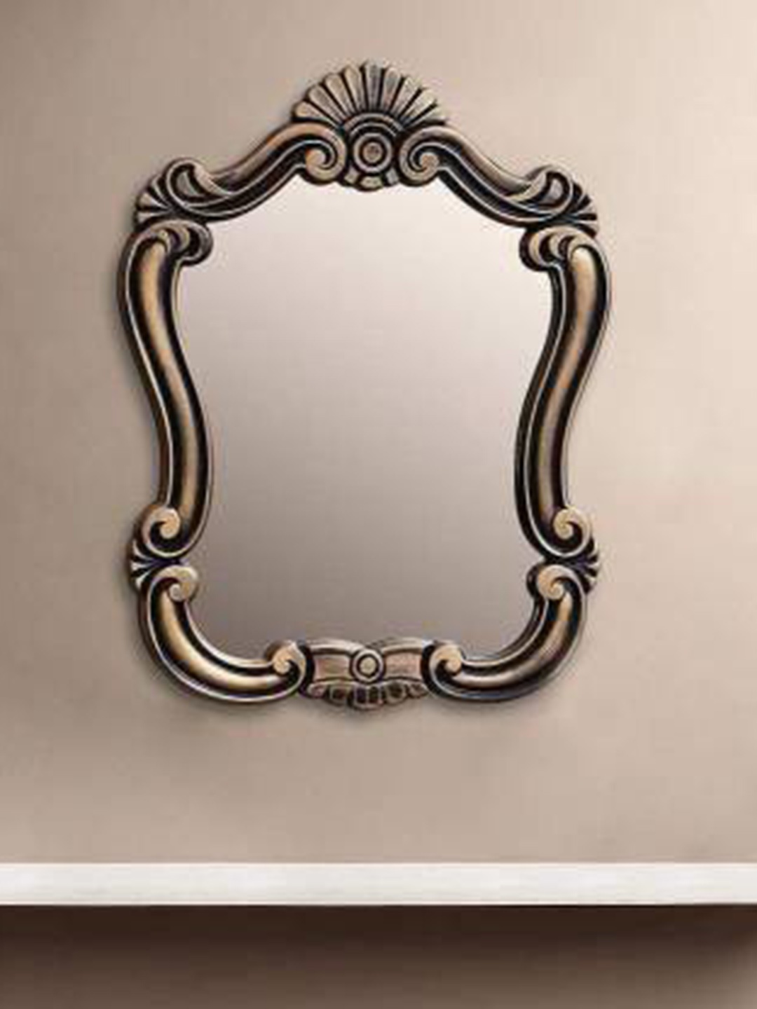 

VAS collection home Brown Textured Wooden Wall Mirror