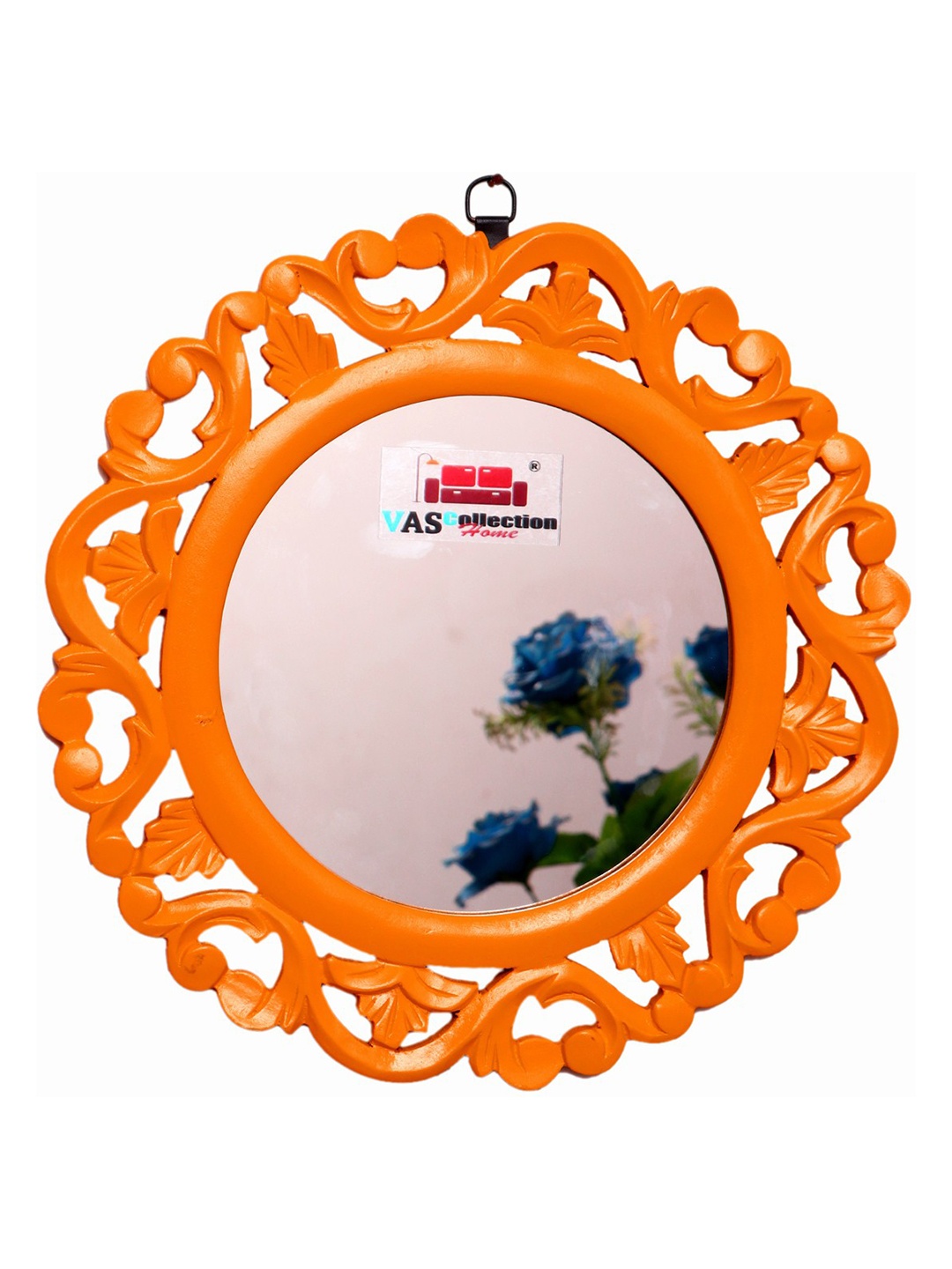 

VAS collection home Orange-Coloured Textured Wooden Wall Mirror