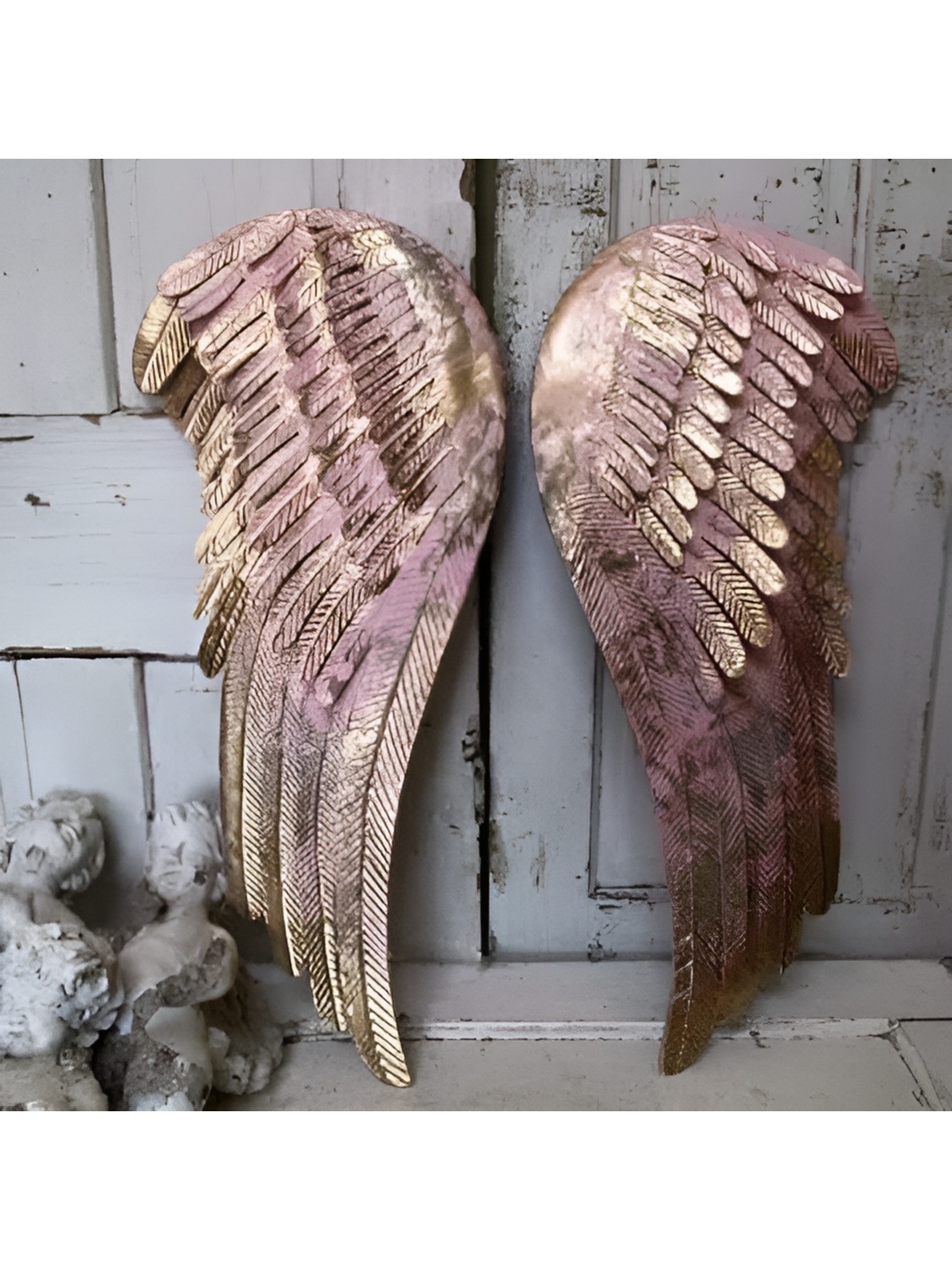 

VAS collection home Purple 2 Pieces Textured Wooden Wall Hangings
