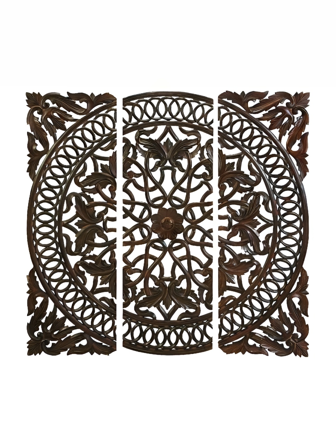 

VAS collection home Brown 3 Pieces Textured Wooden Wall Decor