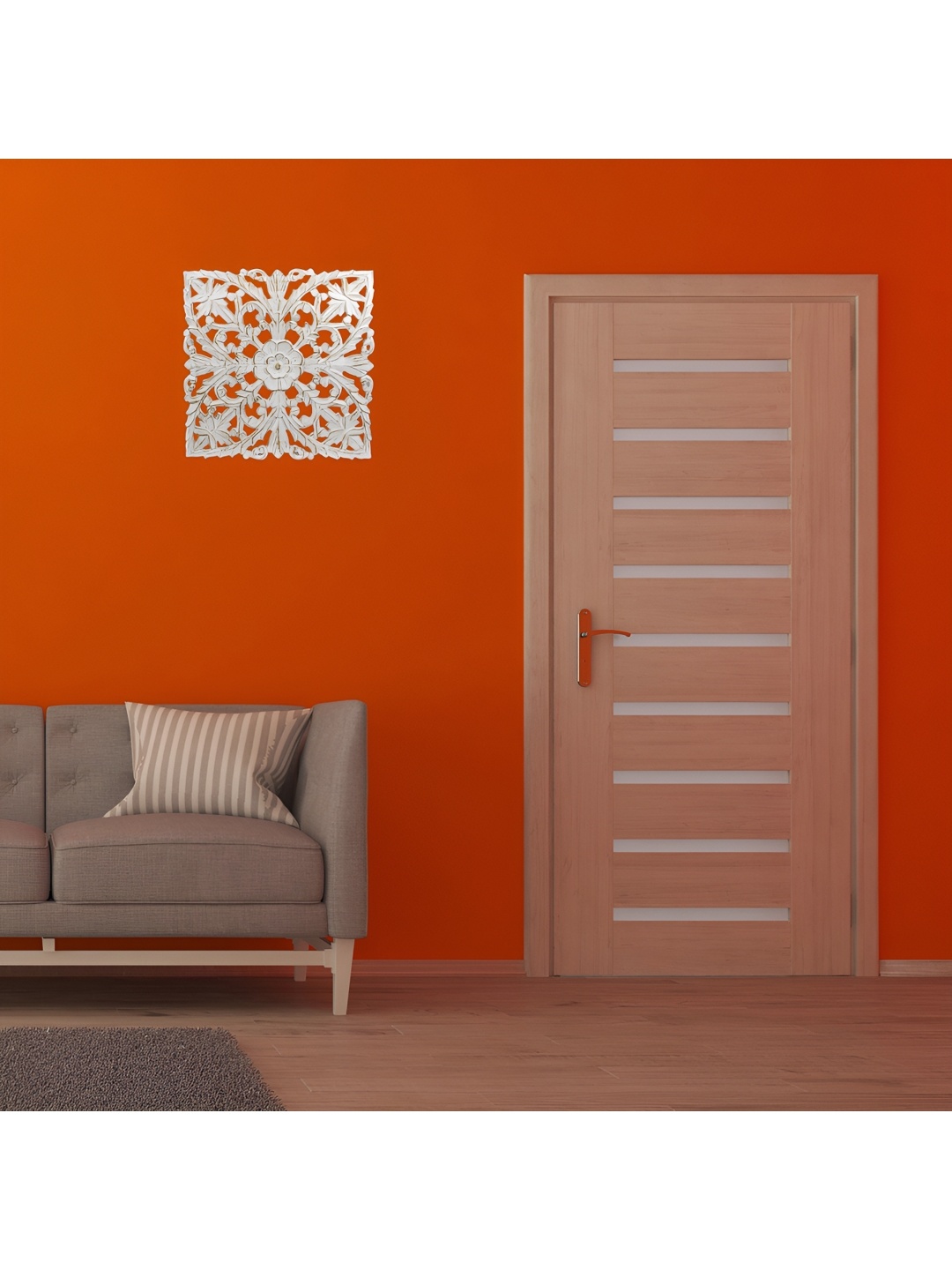 VAS collection home White Textured Wood Wall Hanging