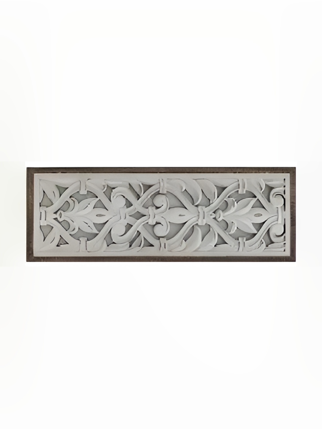 

VAS collection home Grey Self Designed Rectangle Shaped Wooden Wall Decor Plate