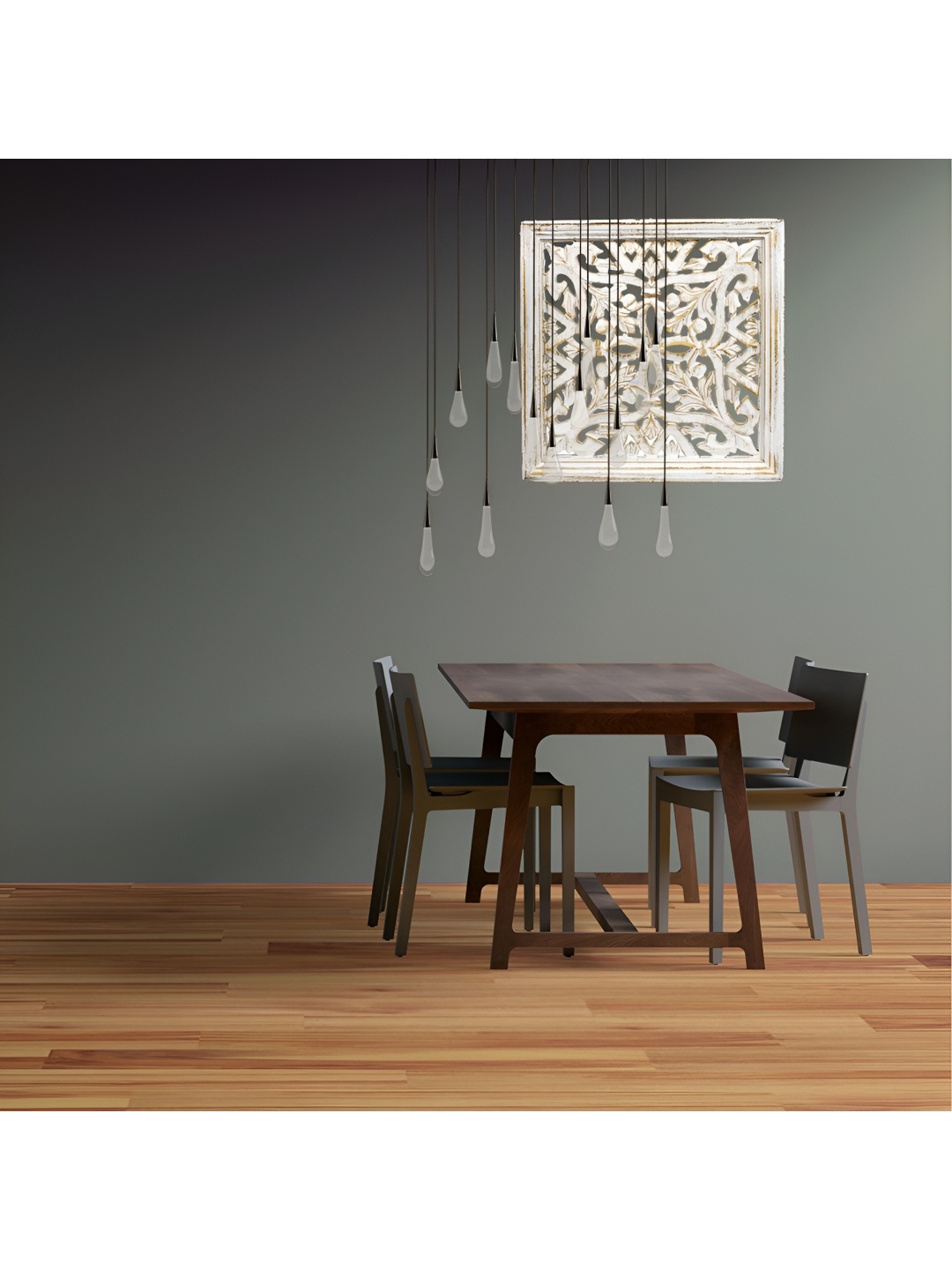 

VAS collection home White Self Designed Suare Shaped Wood Wall Decor Plate