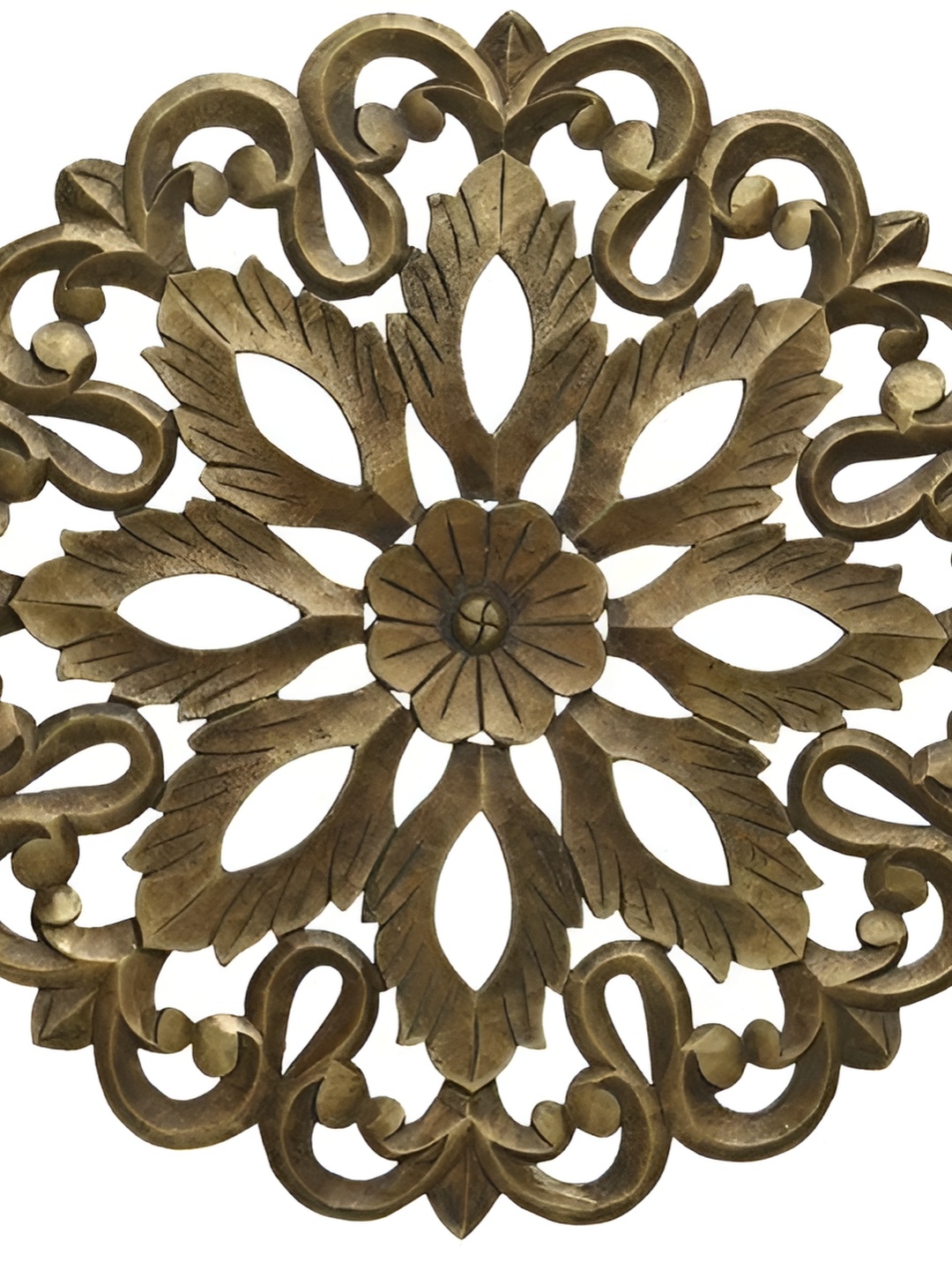 VAS collection home Brown Textured Wooden Wall Decor, Gold