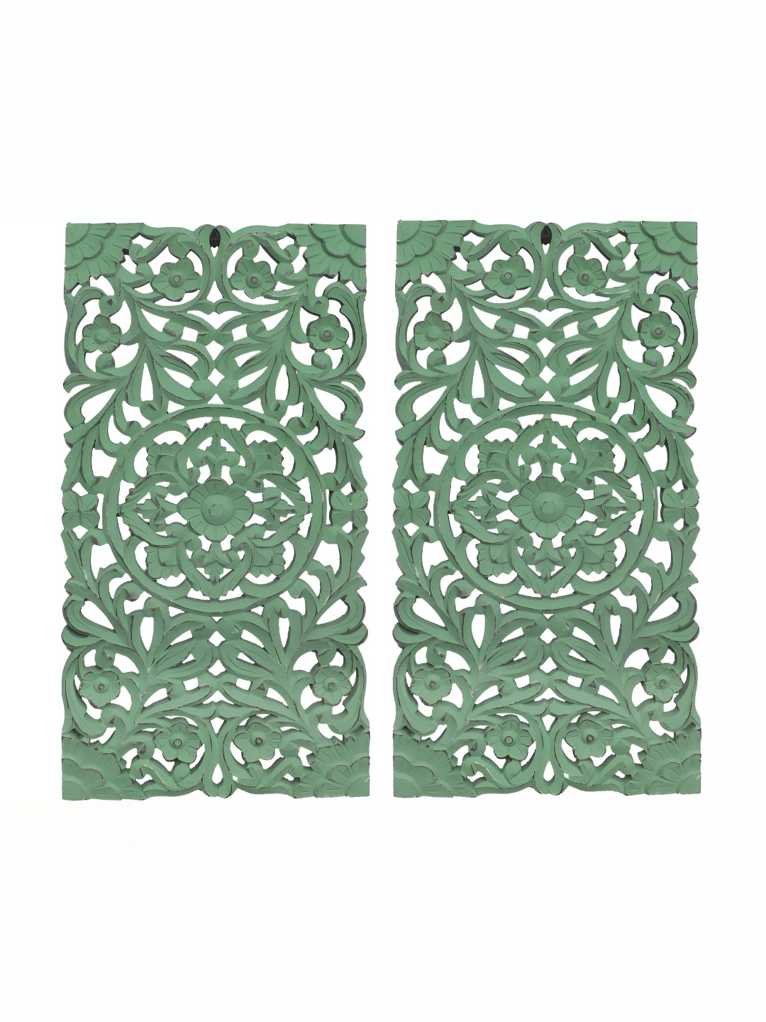 

VAS collection home Green 2 Pieces Textured Wooden Wall Decor