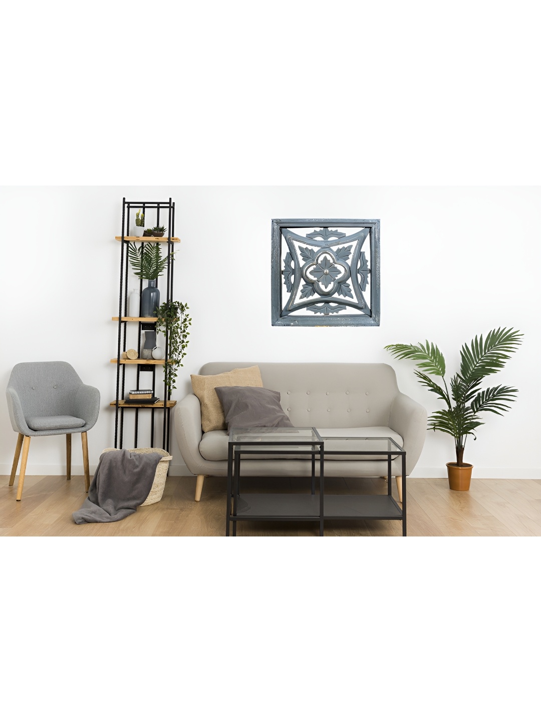 

VAS collection home Blue Textured Wooden Wall Decor