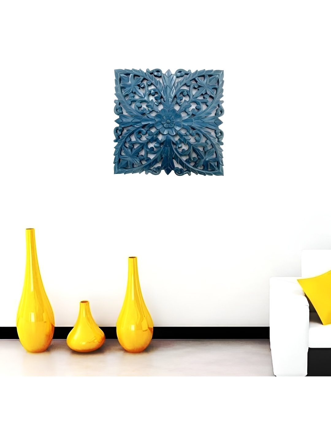 

VAS collection home Blue Textured Wooded Wall Hangings