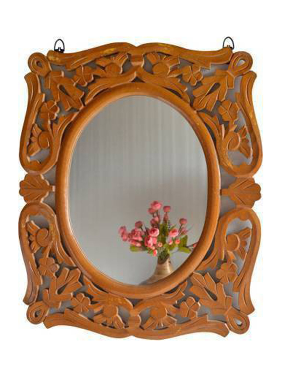 

VAS collection home Brown Textured Wooden Wall Mirror